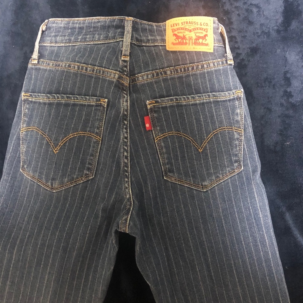 Levi Strauss & Co. high rise skinny white stripes